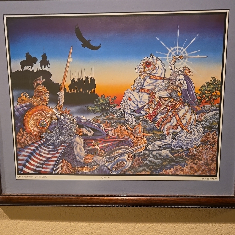 Vibrant Mythical Battle Art Print